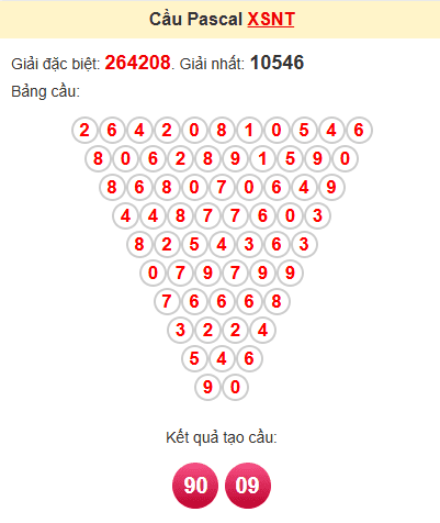 Cầu pascale XSNT 9/5/2025